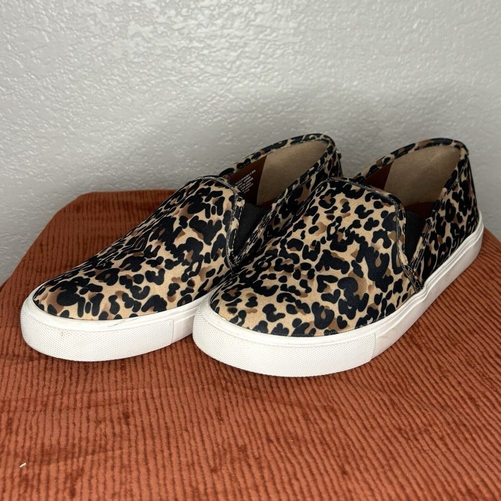 Steve Madden Slip On Comfy Sneakers Women's Sz 7.5 Leopard Print‎ Casual Brown